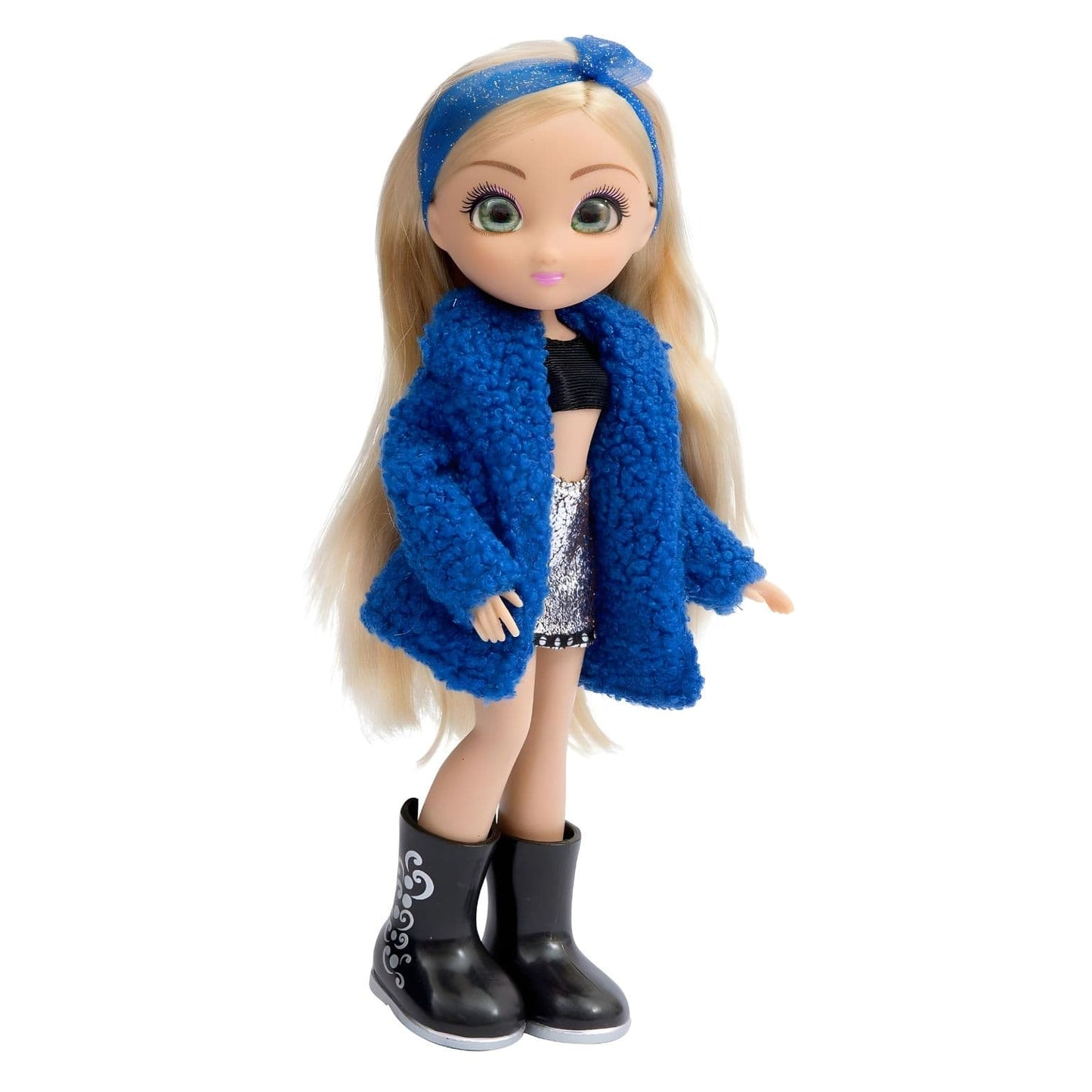 Boneca Unique Eyes Amy com olhar expressivo e fita azul