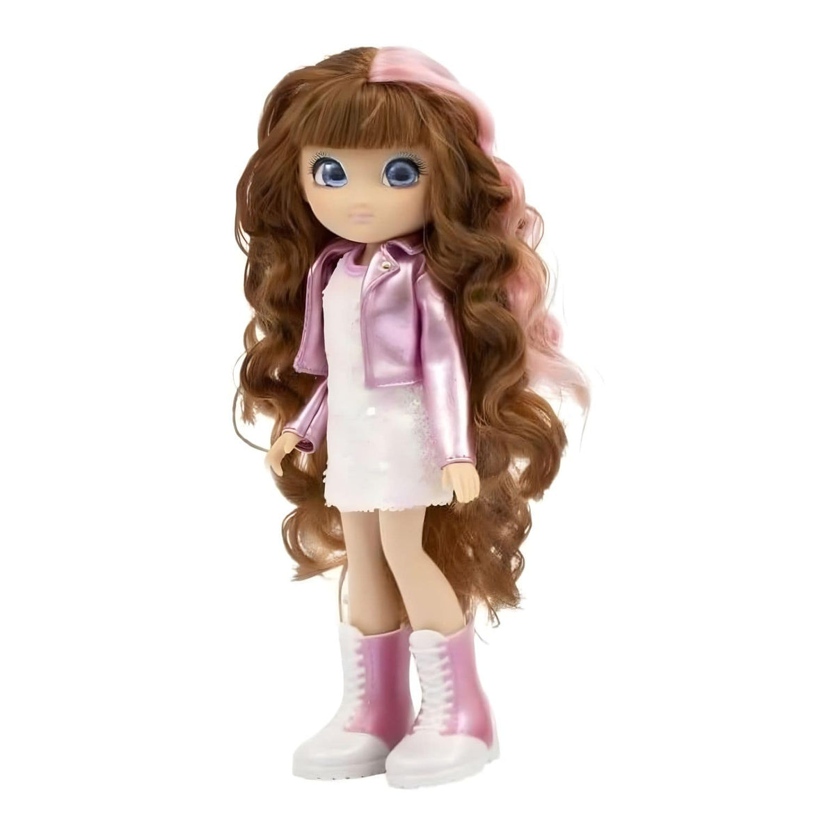 Boneca Unique Eyes Sophia com segundo look e botas cor-de-rosa