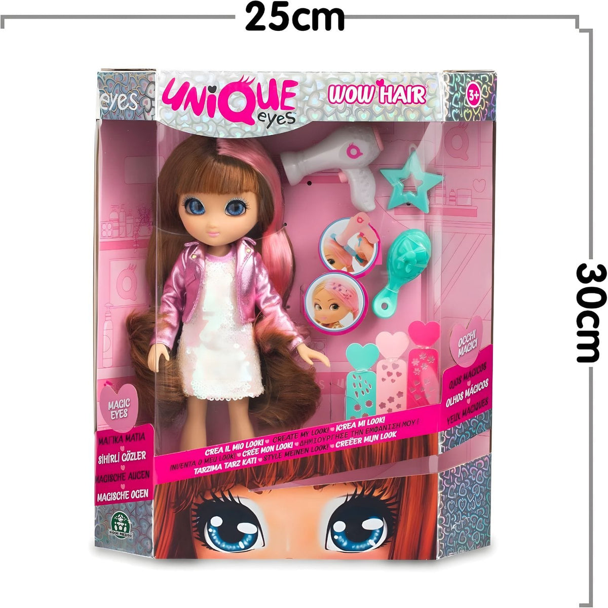 Boneca Unique Eyes Sophia com acessórios para mudar de visual