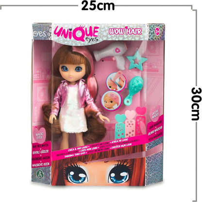 Caixa da Boneca Unique Eyes Sophia com medidas de 25 x 30 cm