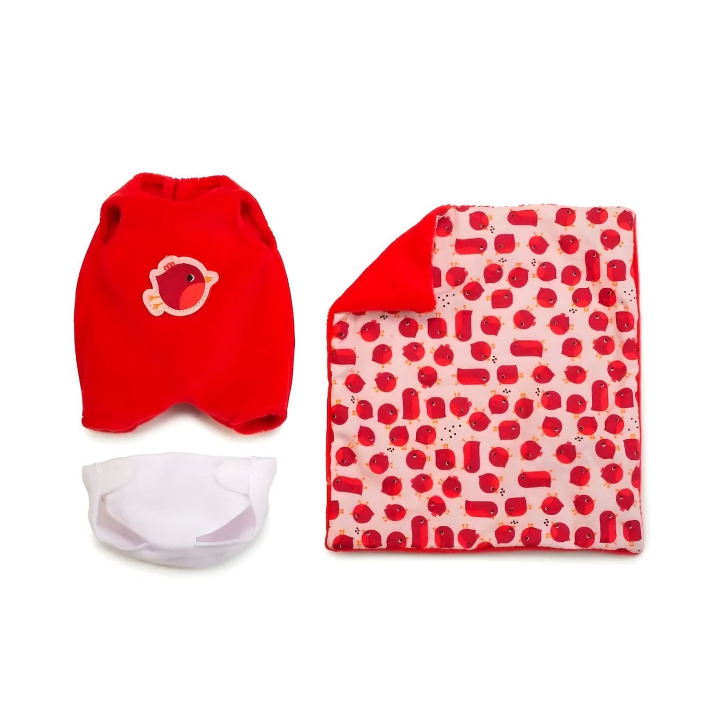 Boneca de pano Anais com alcofa em imagem de produto delicada
