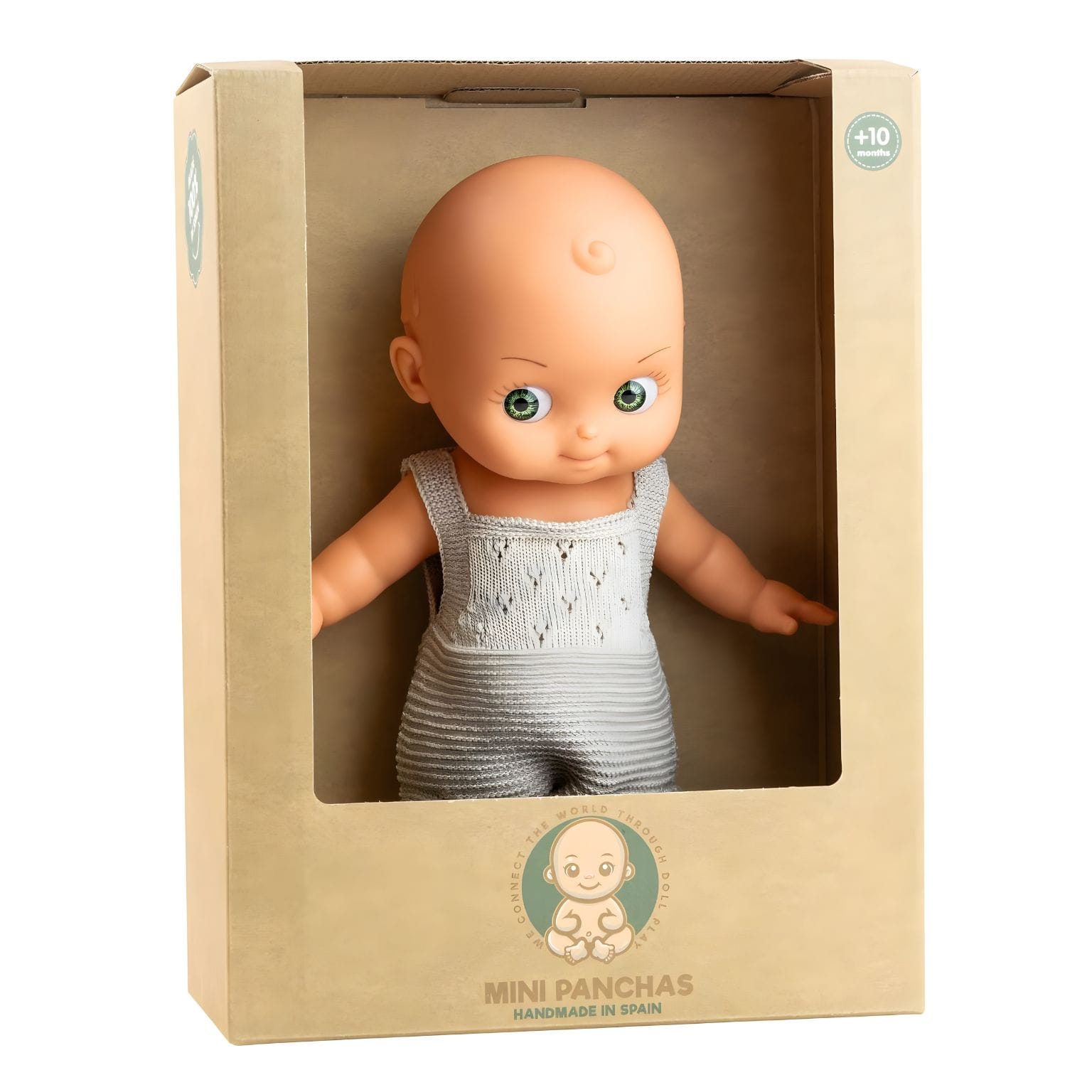 Boneco Mini Panchas com pijama creme pronto para momentos de imaginação
