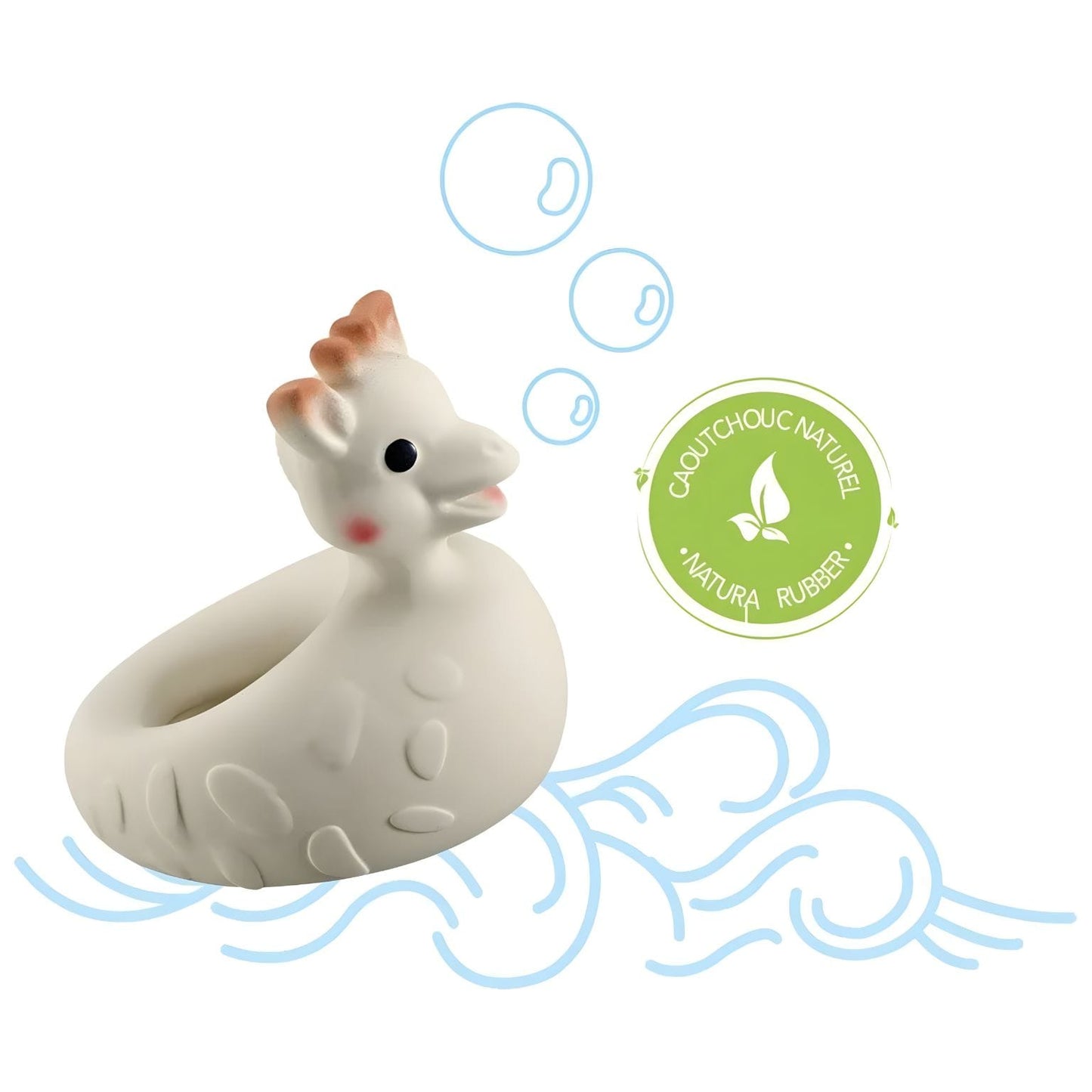 Bebé no banho com Brinquedo de banho Girafa Sofia em forma de girafa