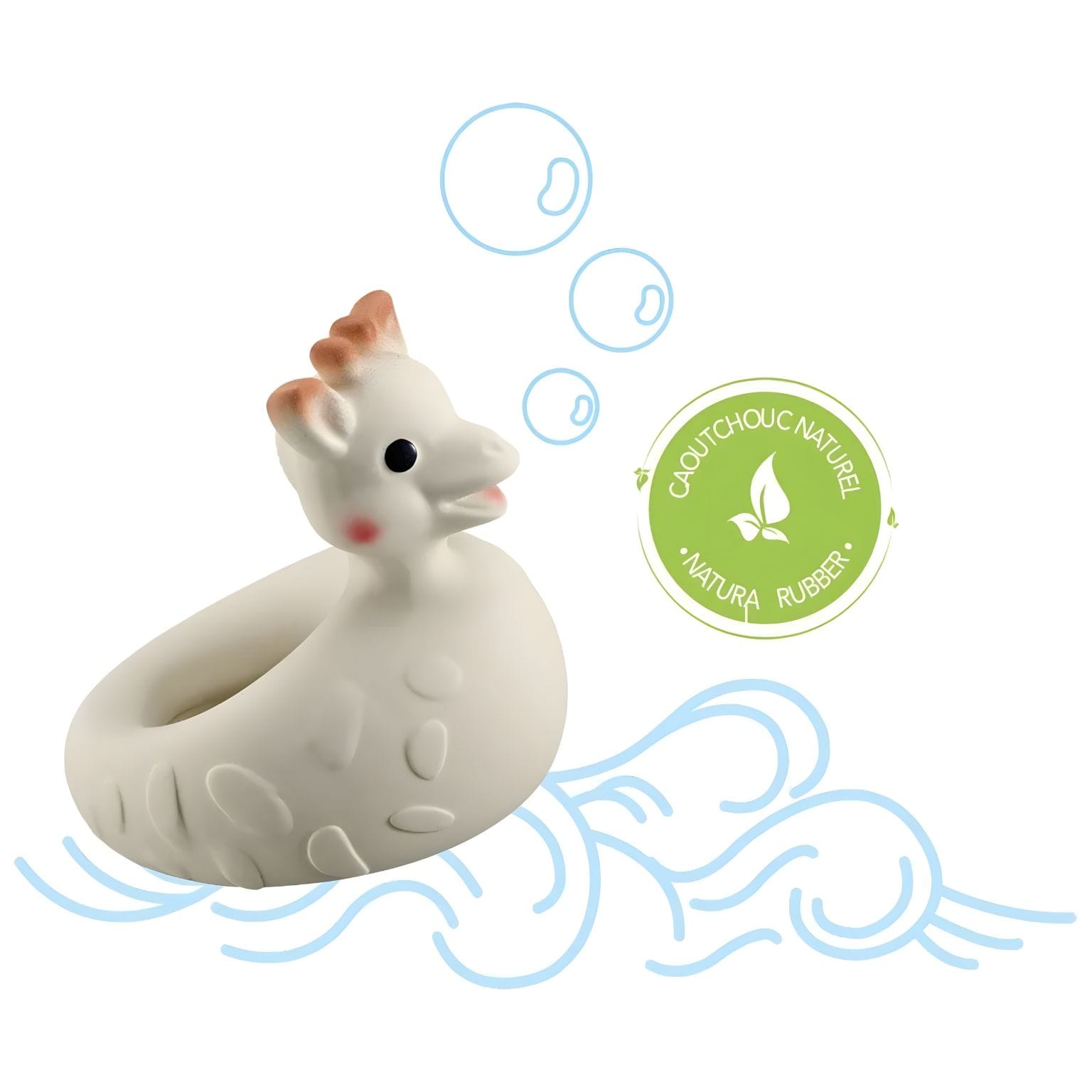 Bebé no banho com Brinquedo de banho Girafa Sofia em forma de girafa