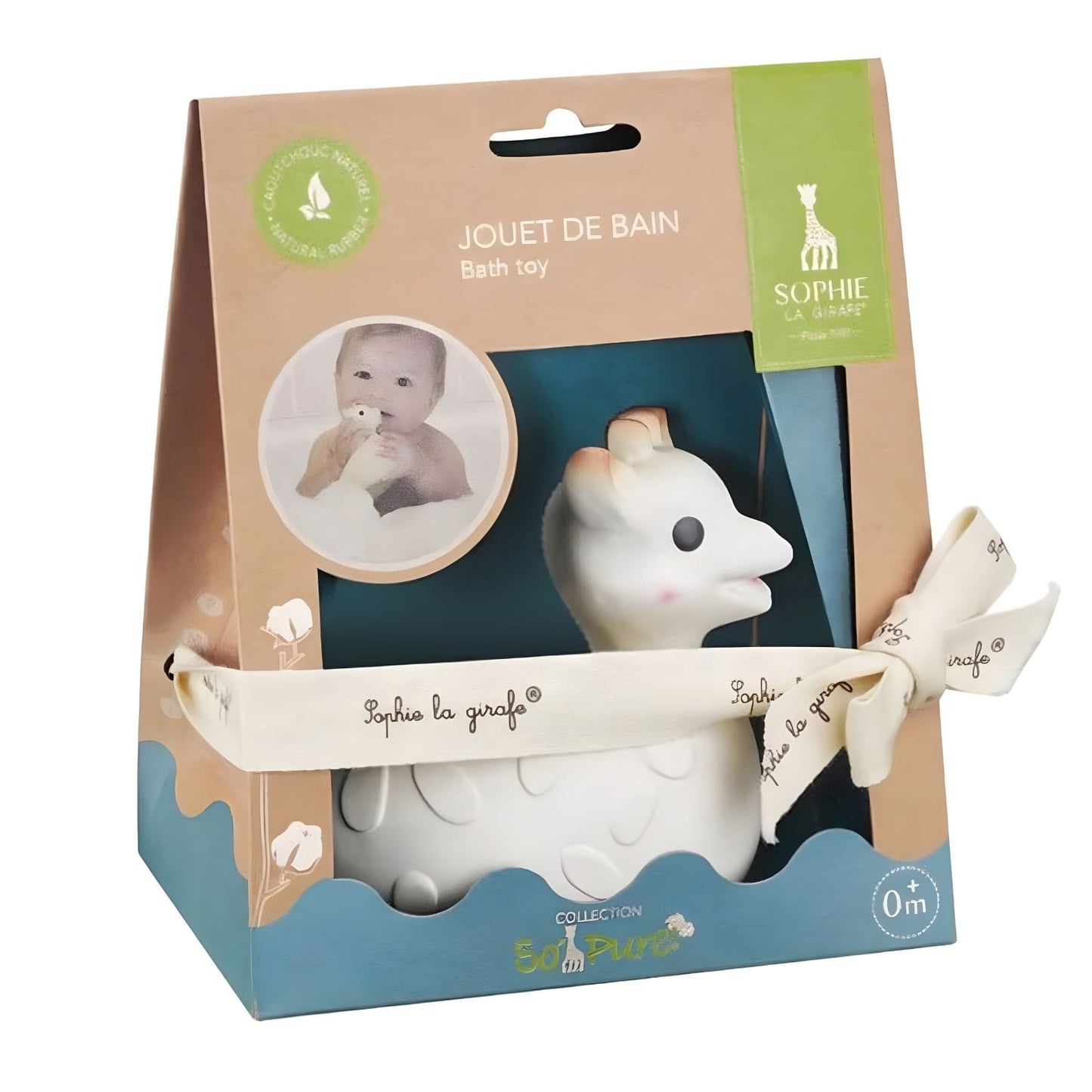 Bebé no banho com Brinquedo de banho Girafa Sofia em forma de girafa