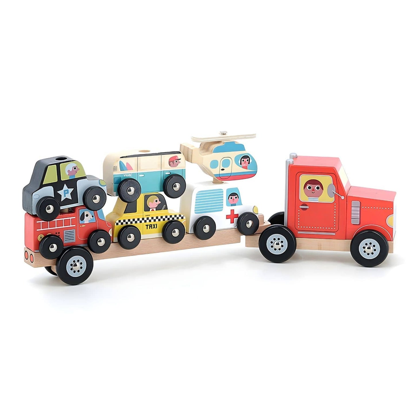 Camião porta-carros para missões de transporte e faz de conta