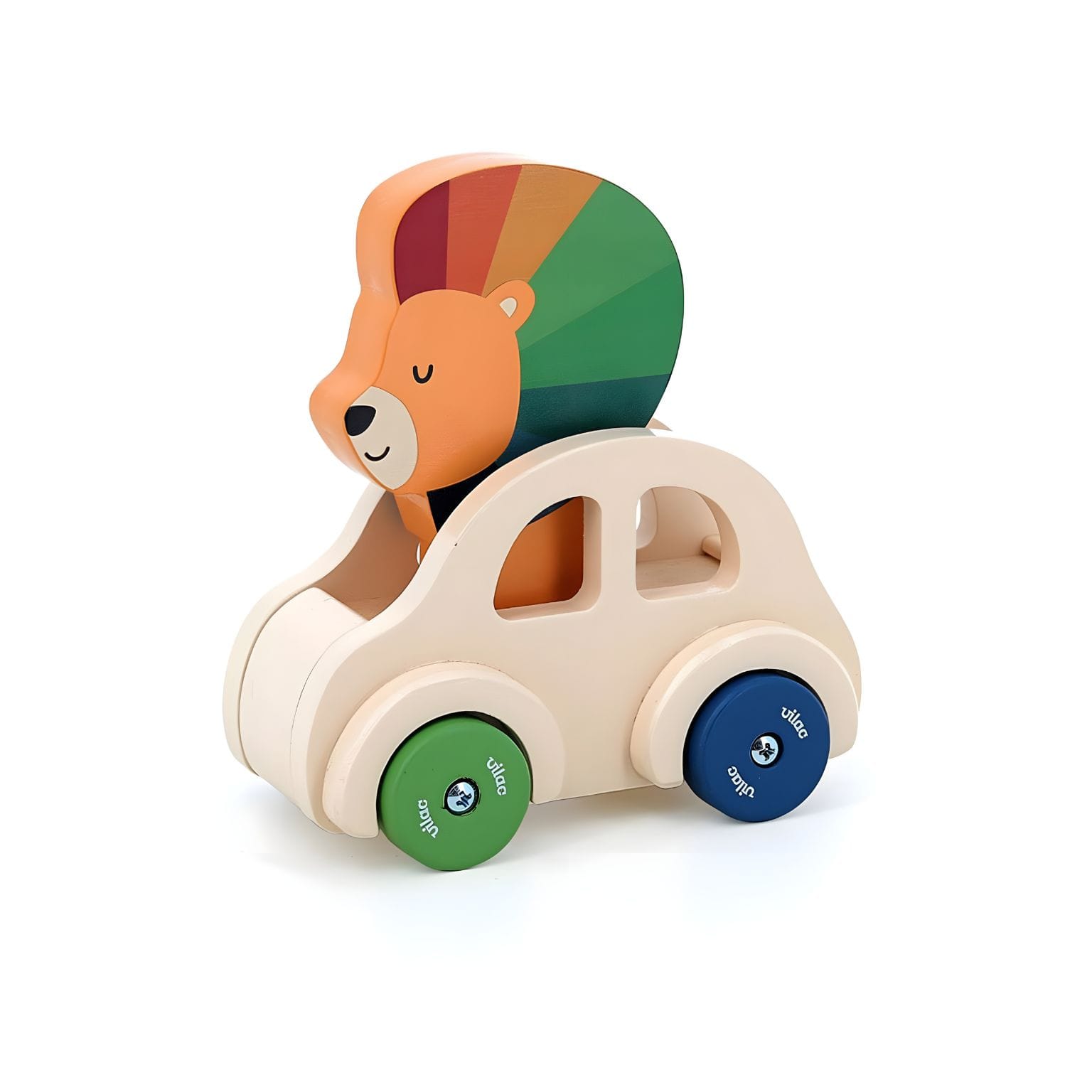 Brinquedo de leão com rodas para crianças que adoram animais