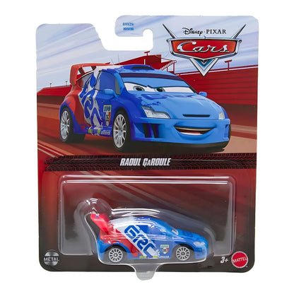 Cars Disney Raoul ÇaRoule na embalagem blister com ilustração do carro de rali