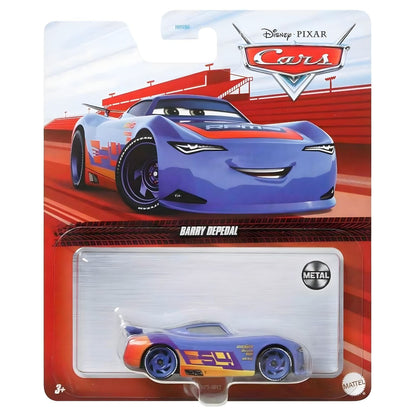 Cars Disney Barry DePedal na embalagem, carro de corrida roxo