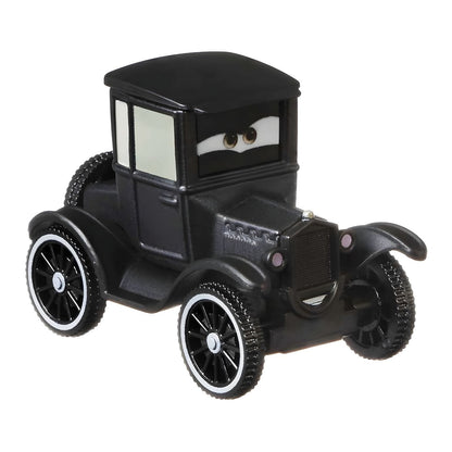 Carro Cars Lizzie preto antigo, vista dianteira