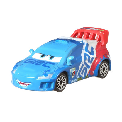 Frente do carro de rali Raoul ÇaRoule com olhos no para-brisas, Cars Disney