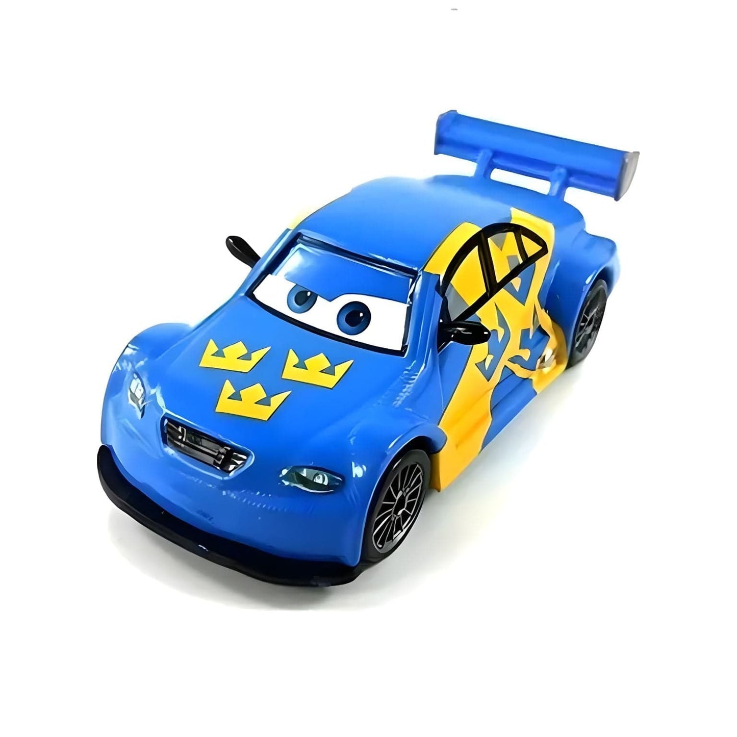 Cars Disney Flash Nilsson azul e amarelo da Mattel inspirado em corridas