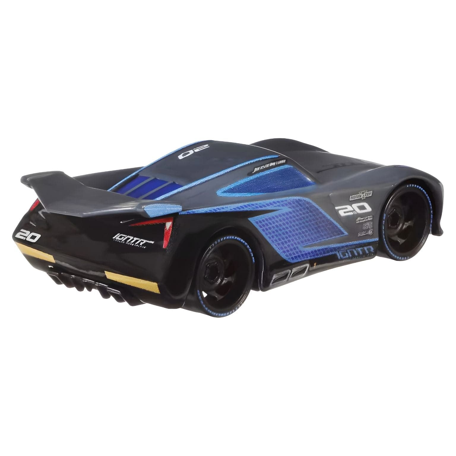 Cars Disney Jackson Storm preto com detalhes azuis inspirado em corridas Disney Pixar Cars