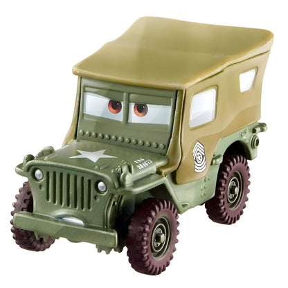 Cars Disney Pixar Sarge: jipe militar verde, vista frontal