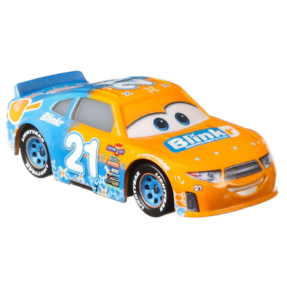 Carro Speedy Comet azul e laranja número 21, vista lateral