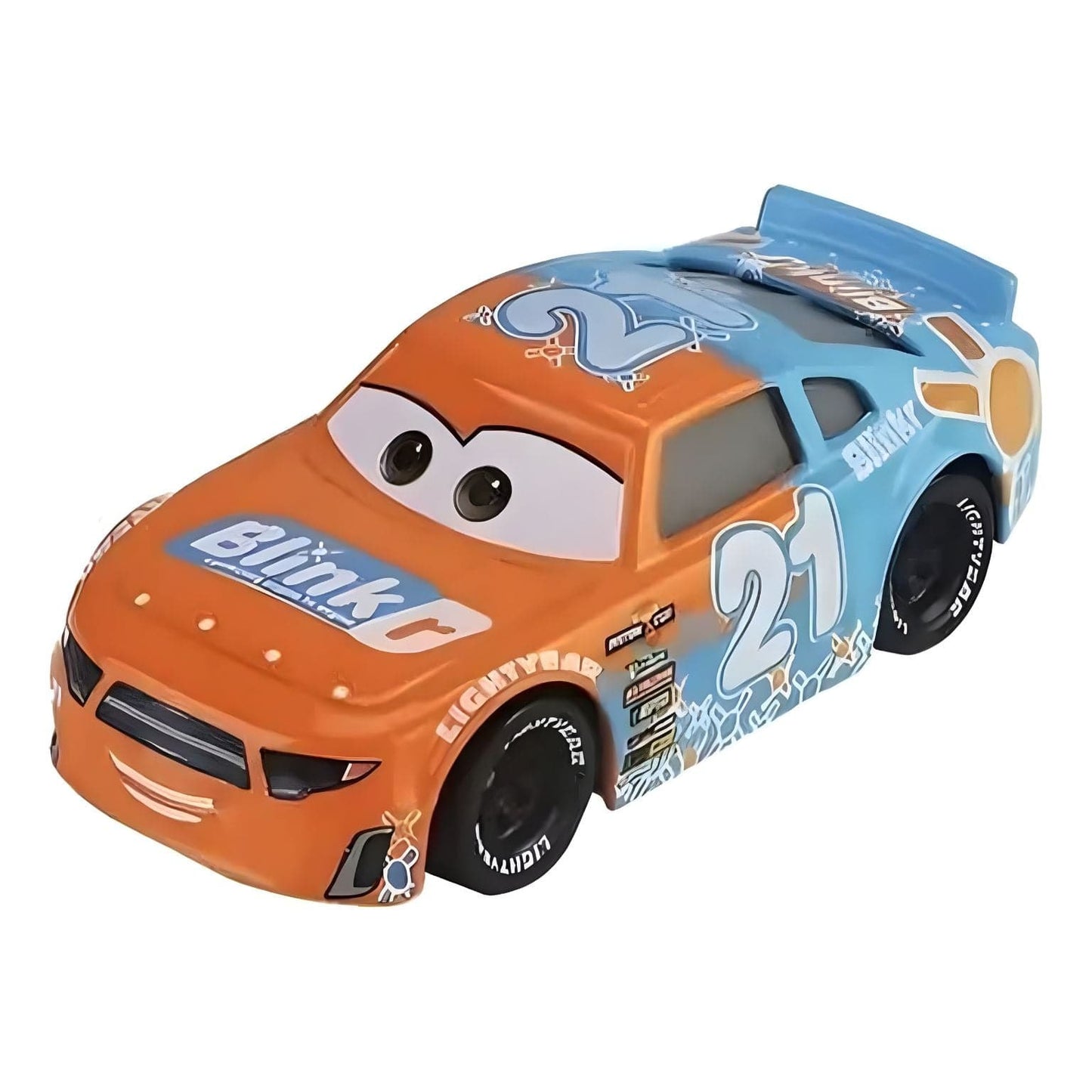 Carrinho Cars Disney Speedy Comet azul e laranja da Mattel