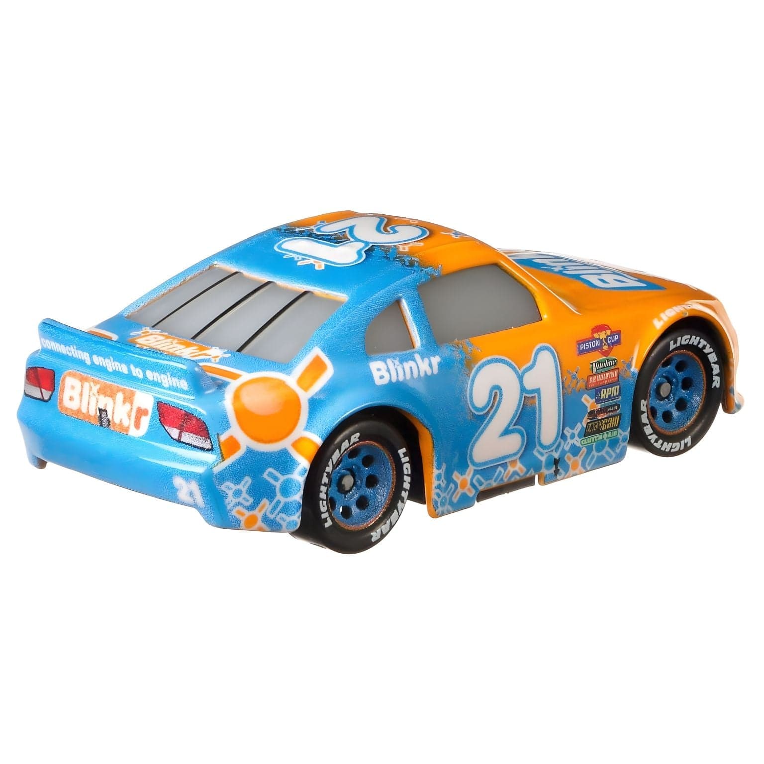 Carrinho Cars Disney Speedy Comet azul e laranja da Mattel