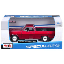 Chevrolet El Camino vermelho 1965 1/24 Maisto miniatura clássica com porta funcional