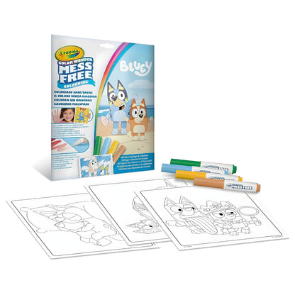 Colorir sem manchas da Bluey da Crayola com páginas para colorir e canetas para crianças a partir dos 3 anos