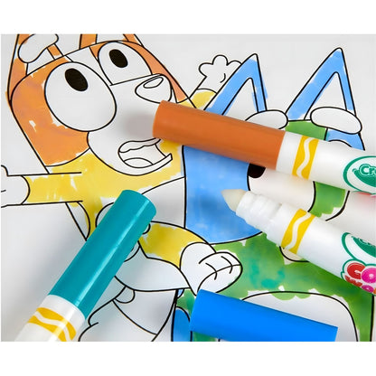 Colorir sem manchas da Bluey da Crayola com páginas para colorir e canetas para crianças a partir dos 3 anos