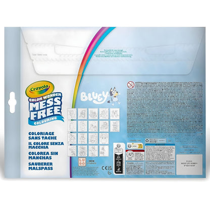 Colorir sem manchas da Bluey da Crayola com páginas para colorir e canetas para crianças a partir dos 3 anos