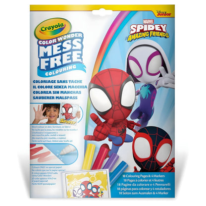 Colorir sem manchas Spidey and his Amazing Friends da Crayola com páginas para colorir e marcadores especiais