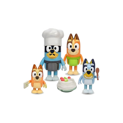 Conjunto Bluey Pavlova com a família Heeler em trajes de cozinha