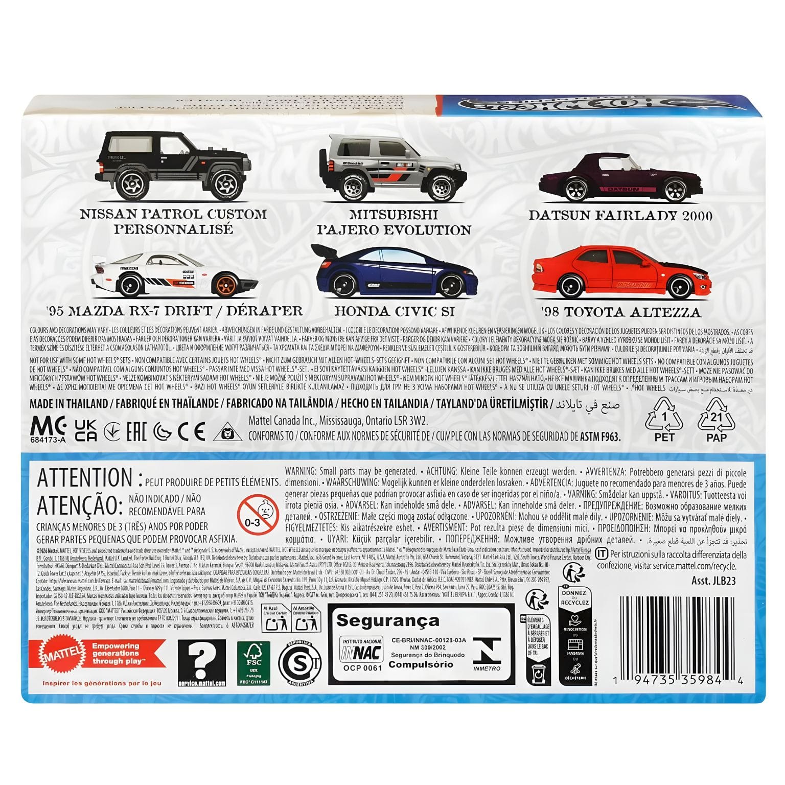 Detalhe do Conjunto Hot Wheels Streets of Japan Multipack para fãs de coleção