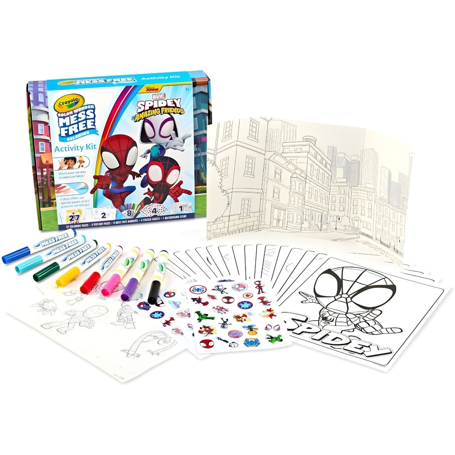Spidey and His Amazing Friends em conjunto de colorir sem manchas