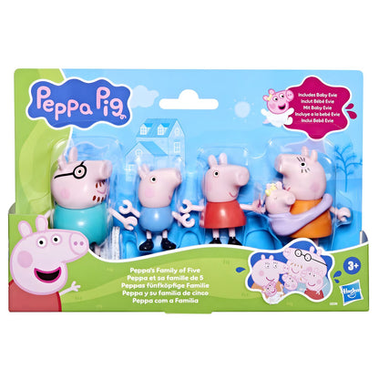 Embalagem do conjunto Família da Peppa Pig com Bebé Evie, da Hasbro