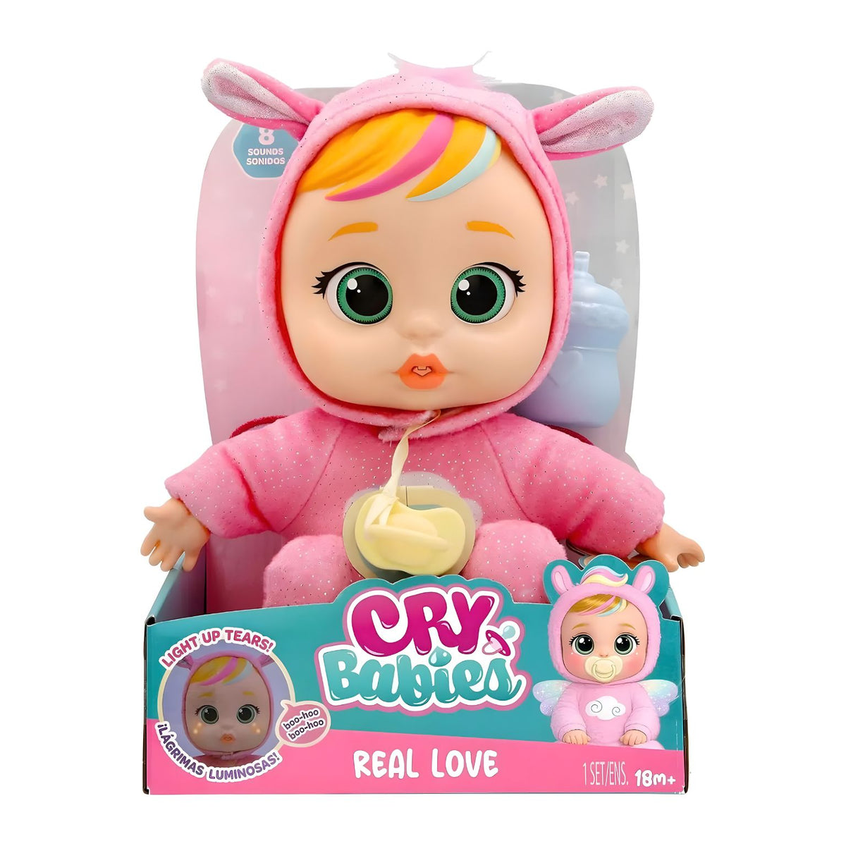 Cry Babies Real Love Hannah com visual de pegaso rosa