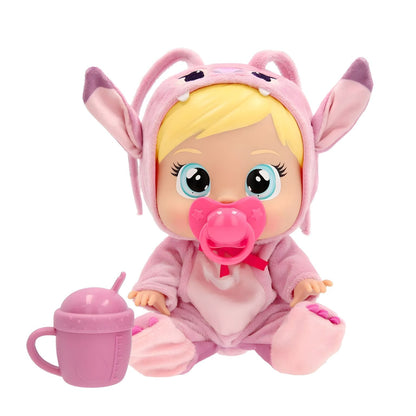 Boneca Cry Babies Loving Care Angel Disney com biberão e chupeta