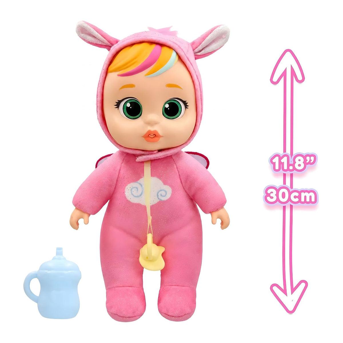 Boneca Cry Babies Real Love Hannah em tons rosa