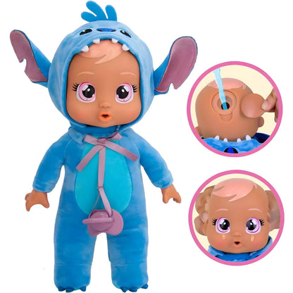 Cry Babies Recém-Nascido Stitch com chupeta e detalhes das lágrimas e do rosto