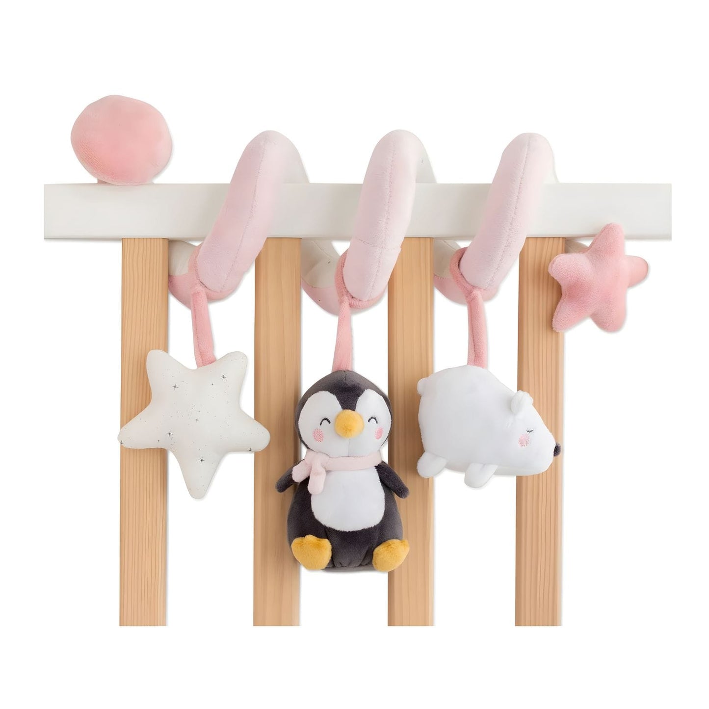 Espiral com Chocalhos Polaris Rosa para bebé nos primeiros meses