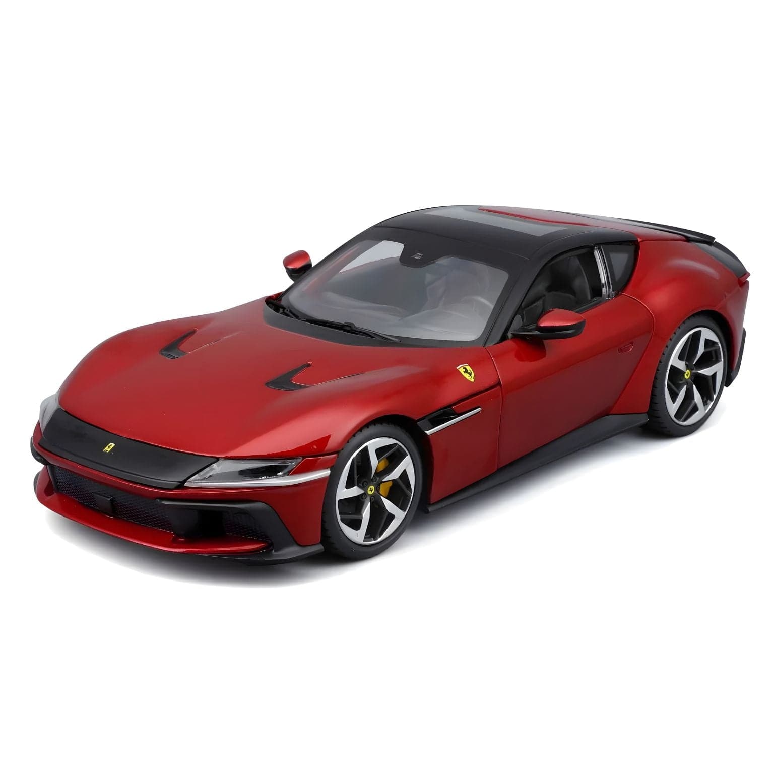 Ferrari 12 Cilindri Bburago carro de brincar vermelho e preto em miniatura