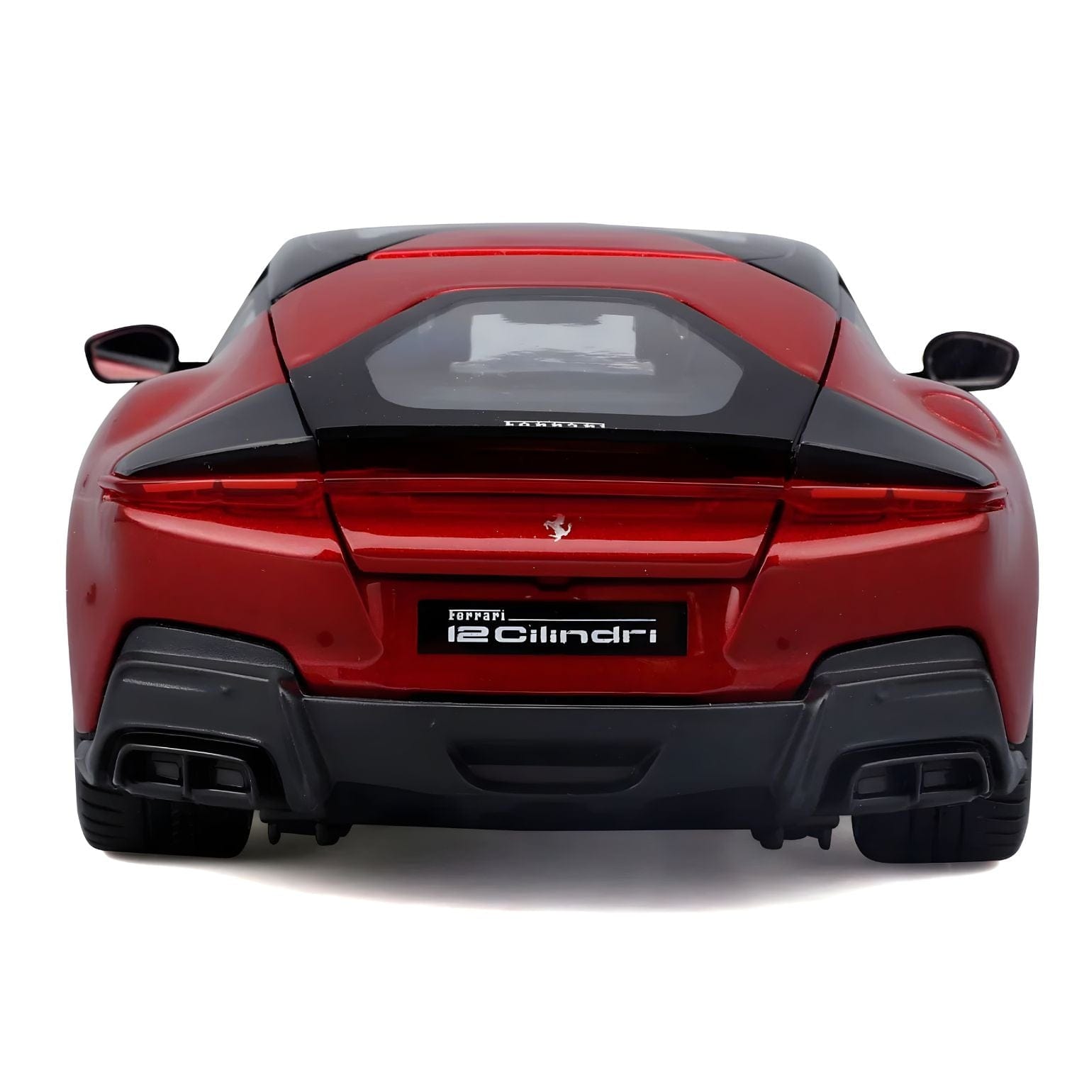 Ferrari 12 Cilindri Bburago carro de brincar vermelho e preto em miniatura