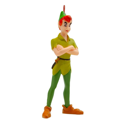 Figura de Borracha Disney Peter Pan de braços cruzados, com chapéu verde de pena