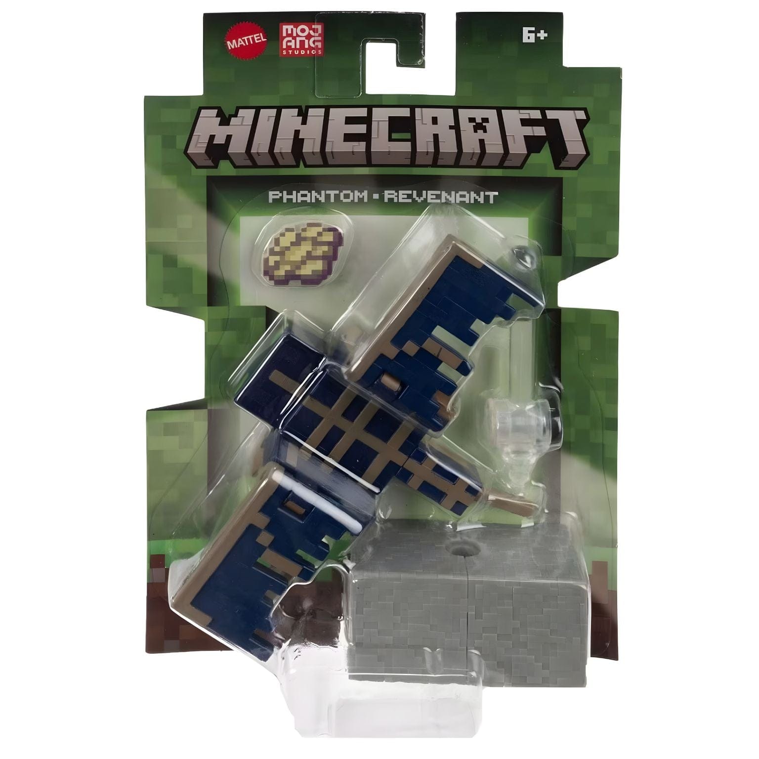 Figura Minecraft Fantasma Minecraft azul com asas em exposição