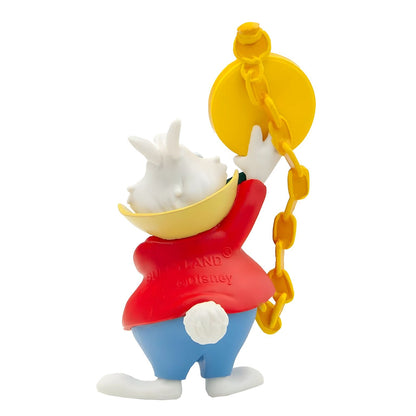 Figura Bullyland do Coelho Branco de Alice no País das Maravilhas, com detalhes em vermelho e amarelo.