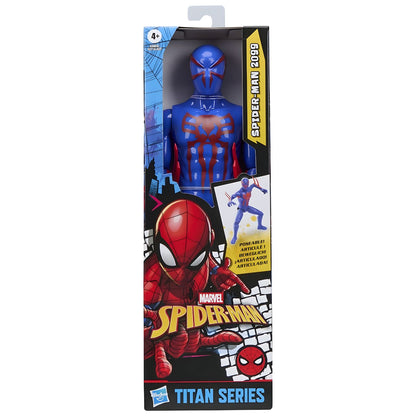 Figura Homem-Aranha 2099 Titan Series da Hasbro, com fato azul e vermelho