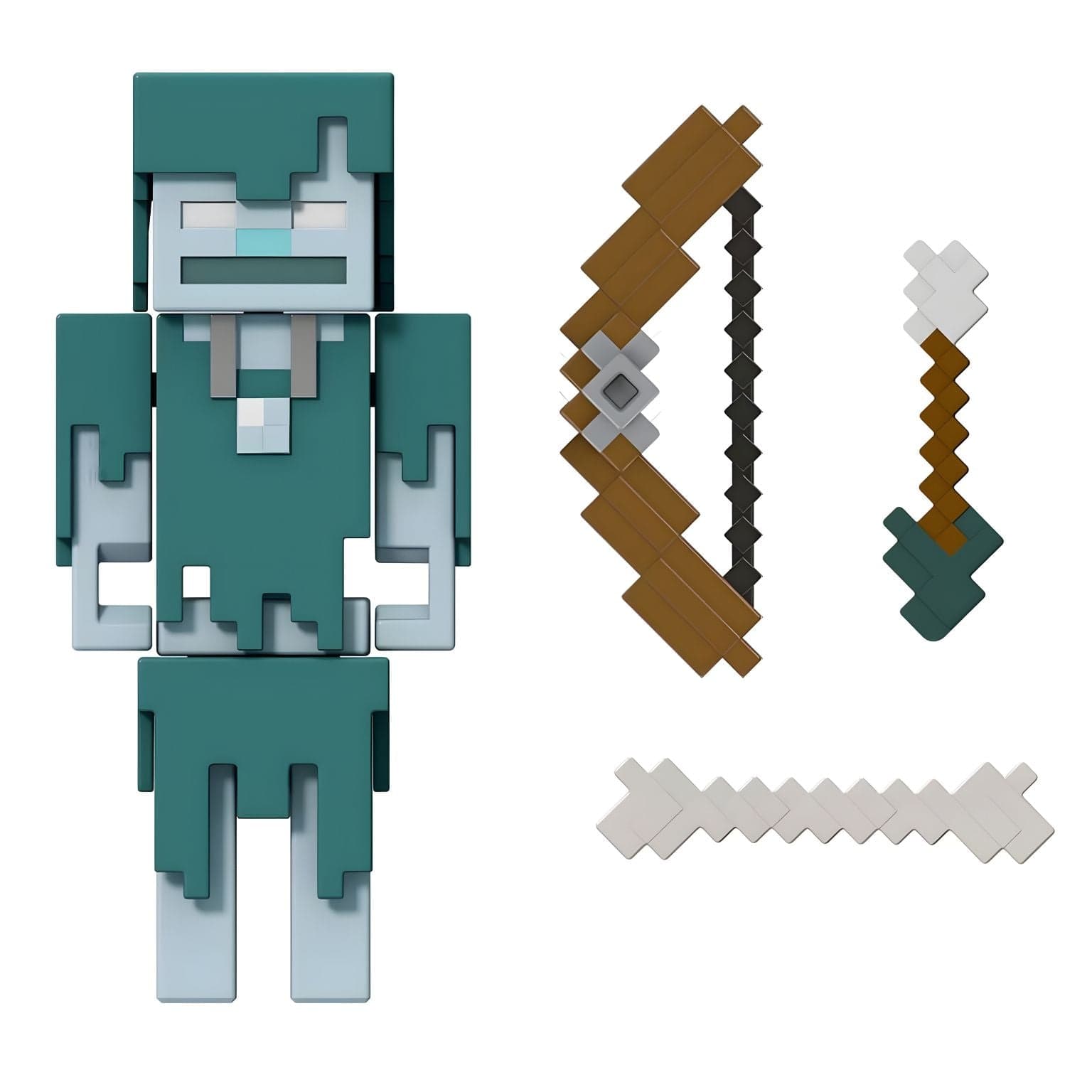 Figura Minecraft Vagabond da Mattel com visual estilo Minecraft e acessórios de aventura