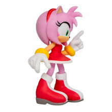 Figura Sonic - Amy Rose Comansi com vestido vermelho e gesto a apontar