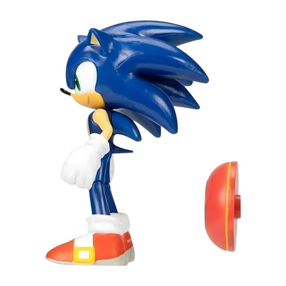 Figura Sonic The Hedgehog vista de lado, com sapatilhas vermelhas e Star Spring