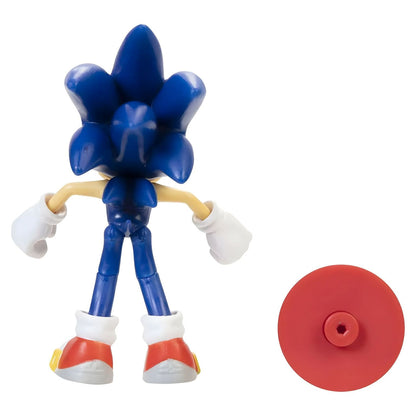 Figura Sonic The Hedgehog vista de trás, com acessório Star Spring vermelho