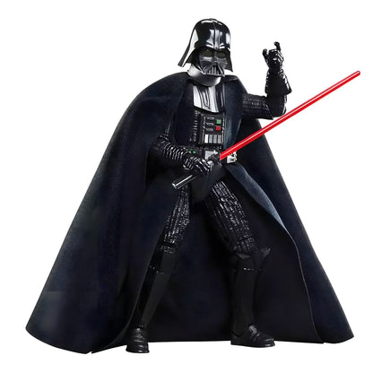 Figura Star Wars Darth Vader da Hasbro com capa preta e sabre de luz vermelho