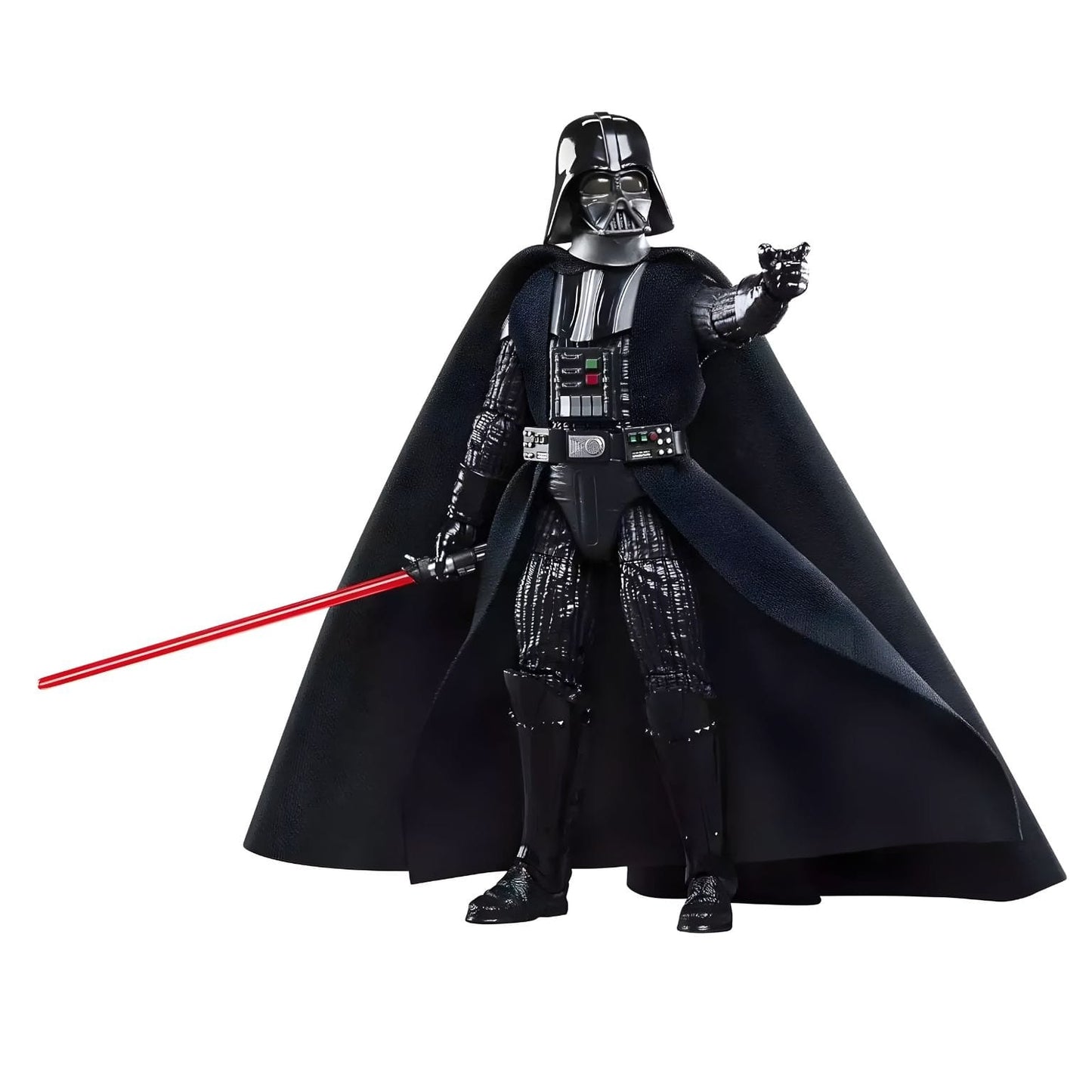 Figura Star Wars Darth Vader da Hasbro com capa preta e sabre de luz vermelho