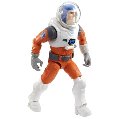 Figura Buzz Lightyear com capacete transparente em pose de marcha