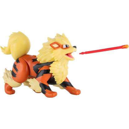 Figura de batalha Pokémon - Arcanine com expressão feroz e visual de ação