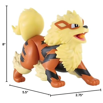 Figura de batalha Pokémon - Arcanine com expressão feroz e visual de ação